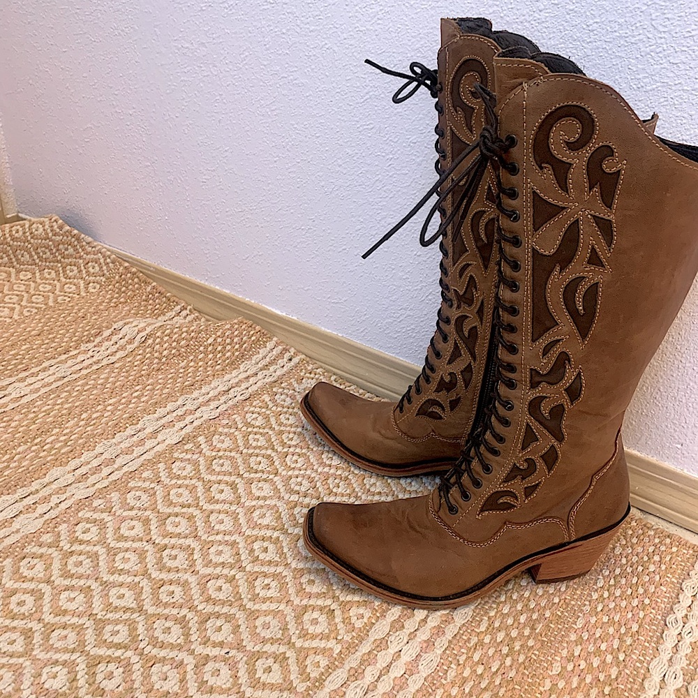 Liberty Black America Tan Lace Up Boot